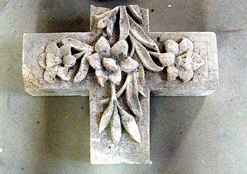 Fragment of a cross by the font February 2012